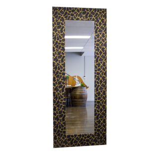 black and gold leopard print mirror