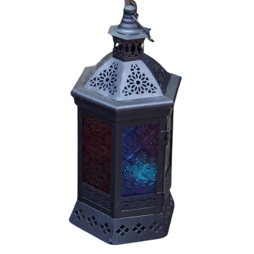 Lantern - Black Bell (Coloured Glass) 3