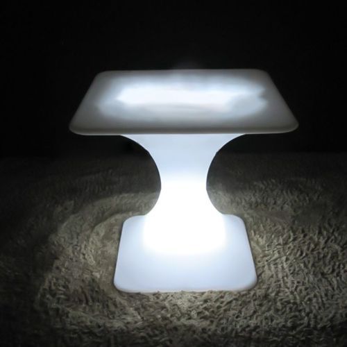 LED White illuminated square toped coffee table