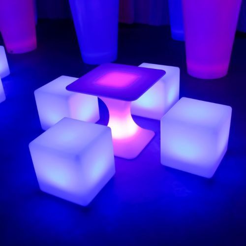 LED Glow Furniture Square topped coffee table