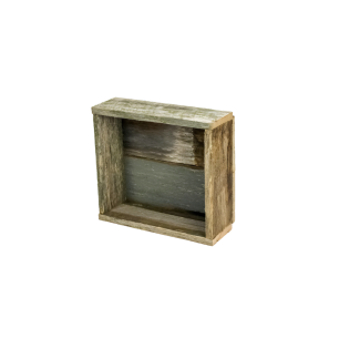 shallow wooden slat crate
